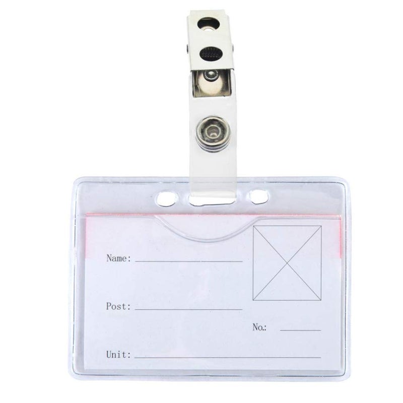 DE 50Pcs Metal Badge Clips with Clear PCV Straps,ID Strap Clip Adapter ID Badge Clips - Image 4